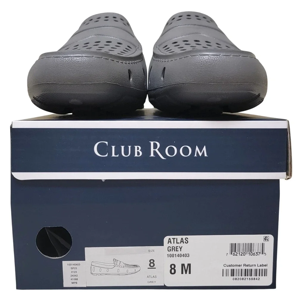 Club Room Men Atlas Slip On Perforated Driver Loafers Size US 8M Grey EVA